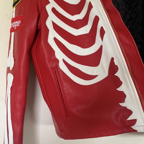 Hudson Leather Skeleton Motorcycle Men’s Leather Jacket - Picture 12 of 16